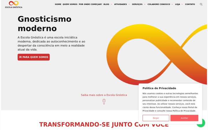 Ekrano kopija escolagnostica.org.br