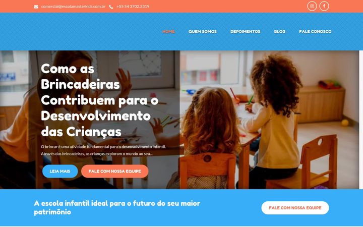 Екранна снимка на escolamasterkids.com.br