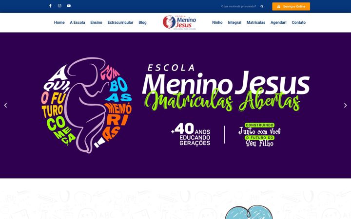 Екранна снимка на escolameninojesus.com.br