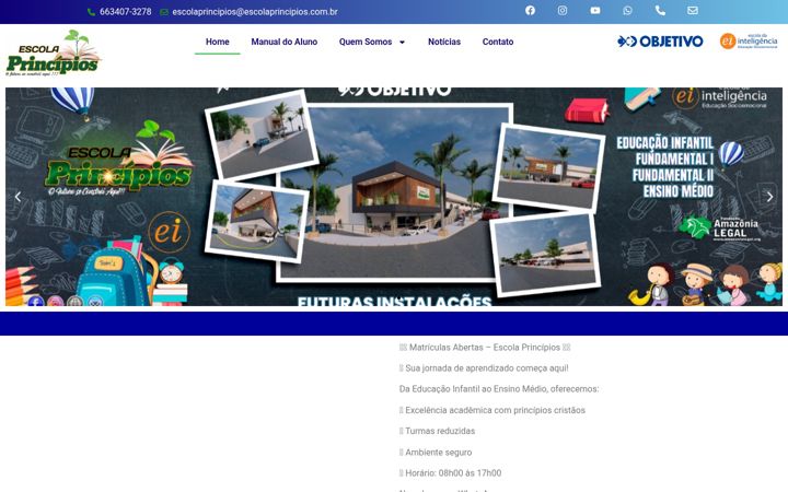 Captura de pantalla de escolaprincipios.com.br