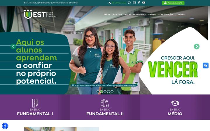 Captura de pantalla de escolasantaterezinha.com.br