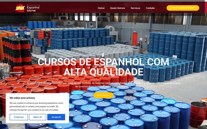 Captura de pantalla de escolasdeespanholmichel.com.br