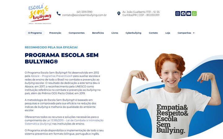 Ekrano kopija escolasembullying.com.br