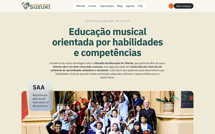 Ekrano kopija escolasuzuki.com.br