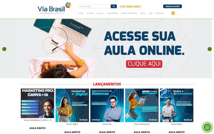 Ekrano kopija escolaviabrasil.com.br