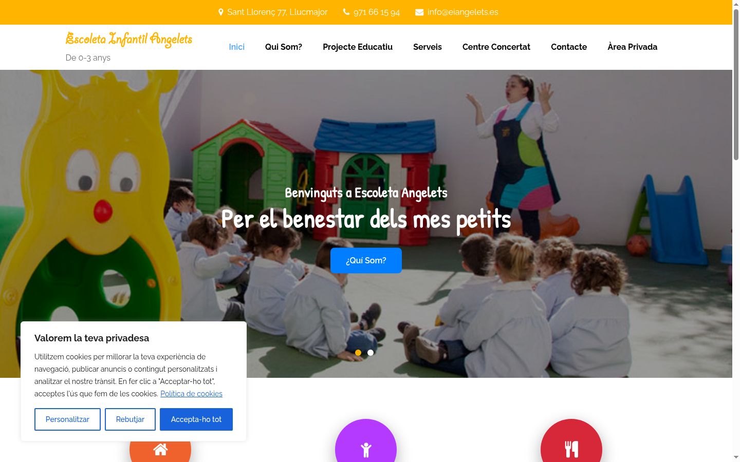 Screenshot del banner di consenso mostrato prima di qualsiasi interazione