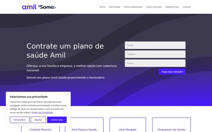 Ekrano kopija escolhaconveniosaude.com.br