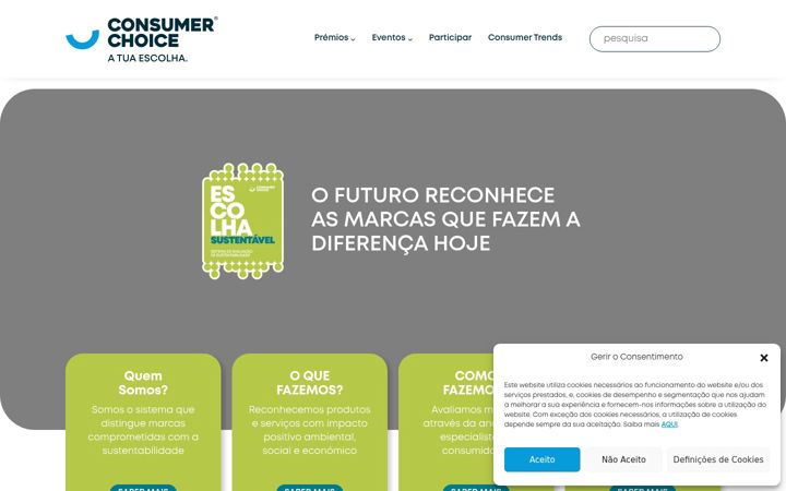 Screenshot of escolhasustentavel.pt