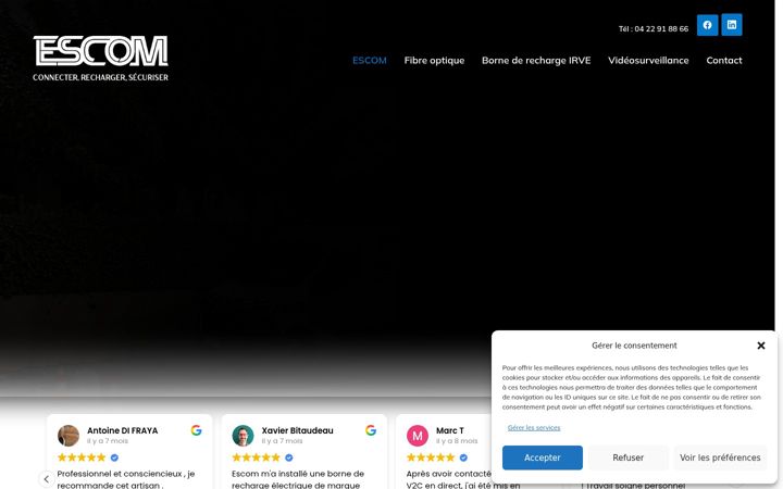 Screenshot di escom-connect.fr
