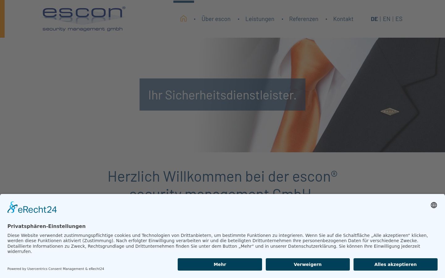 Screenshot del banner di consenso mostrato prima di qualsiasi interazione