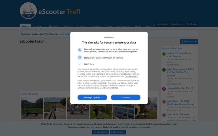 Screenshot of escooter-treff.de