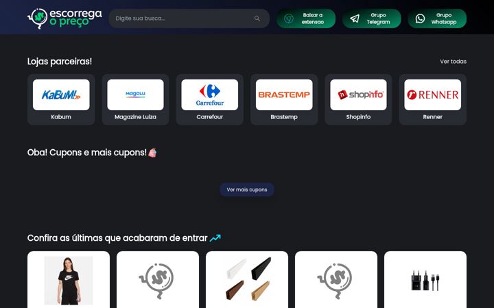 Screenshot of escorregaopreco.com.br