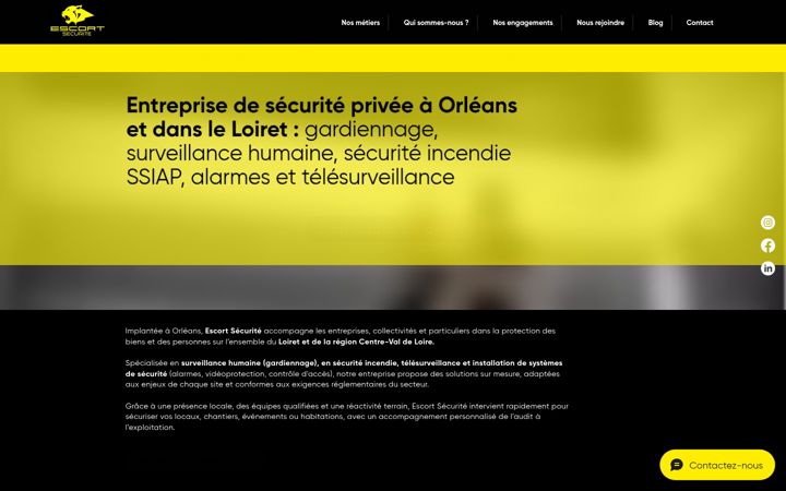 Screenshot di escort-securite.fr