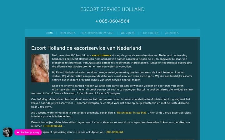 Ekrano kopija escort-services-holland.nl