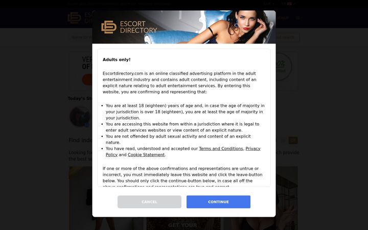 Ekrano kopija escortdirectory.com