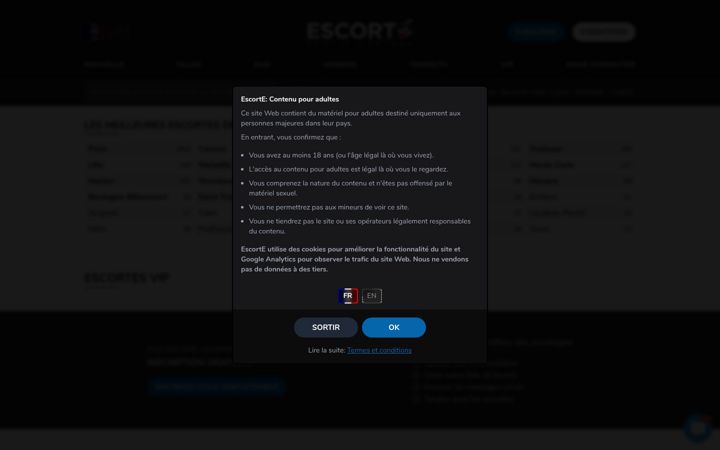 Screenshot of escorte.com