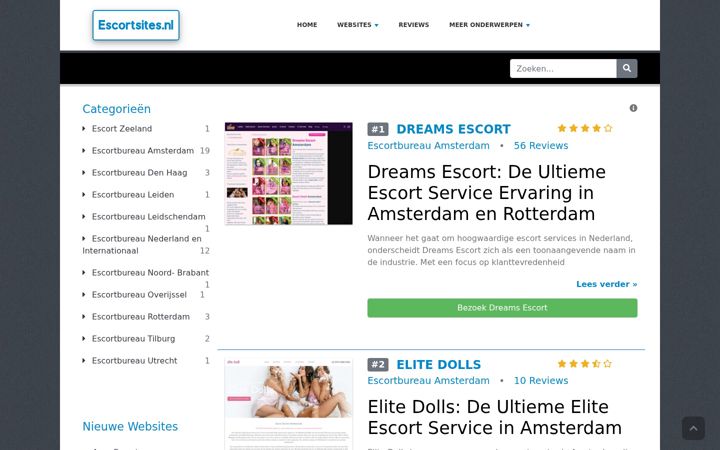 Skærmbillede af escortsites.nl