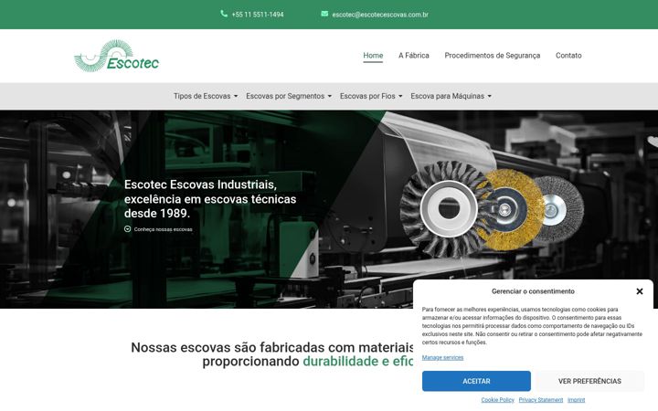 Екранна снимка на escotecescovas.com.br