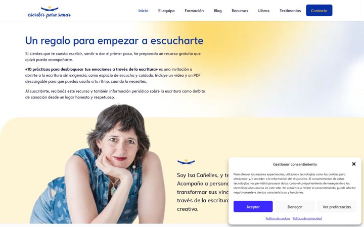 Ekrano kopija escribirparasanar.es