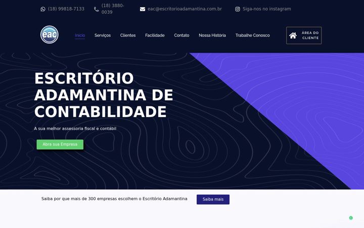 Екранна снимка на escritorioadamantina.com.br