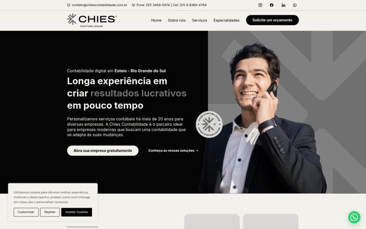 Екранна снимка на escritoriochies.com.br