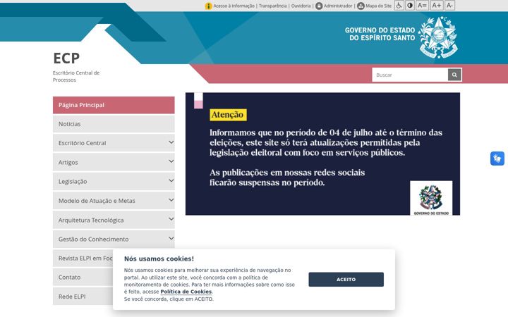 Екранна снимка на escritoriodeprocessos.es.gov.br