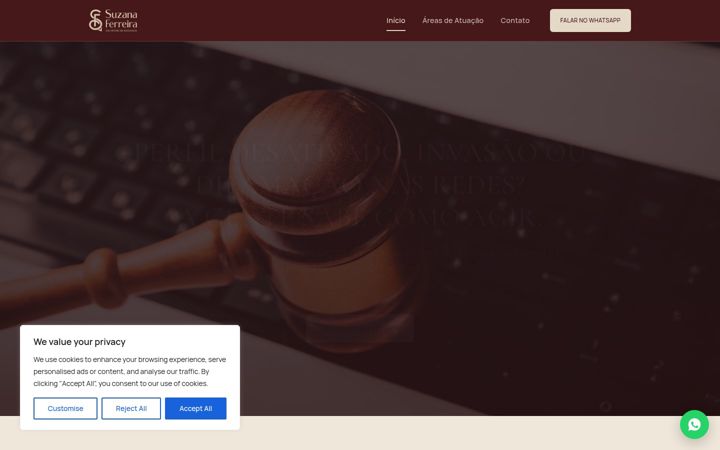 Ekraanipilt saidist escritoriosuzanaferreira.com.br