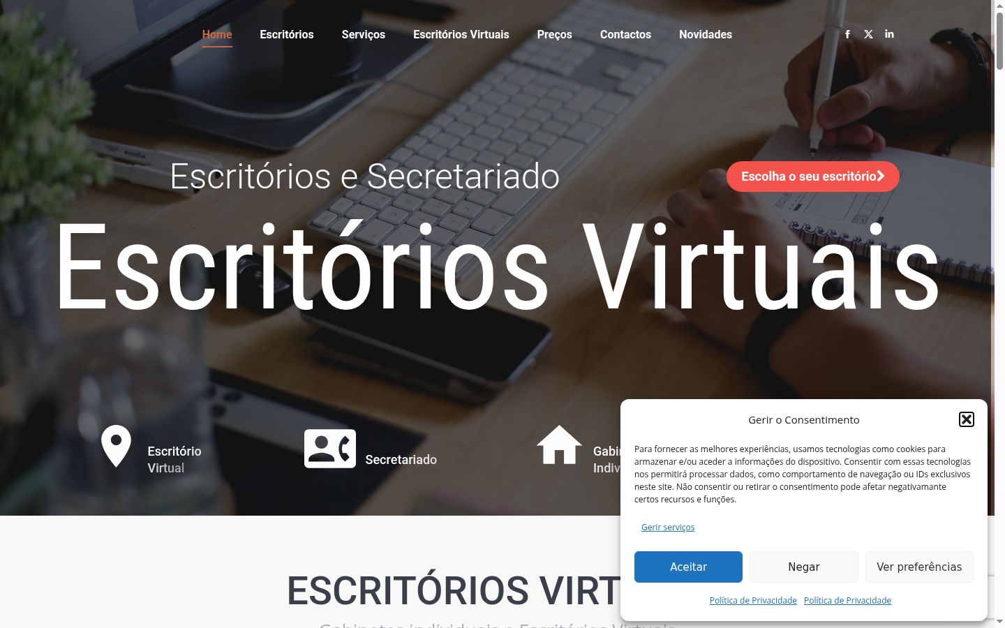 Screenshot del banner di consenso mostrato prima di qualsiasi interazione