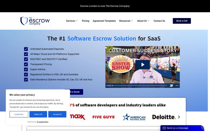 Snimka zaslona za escrowcompany.co