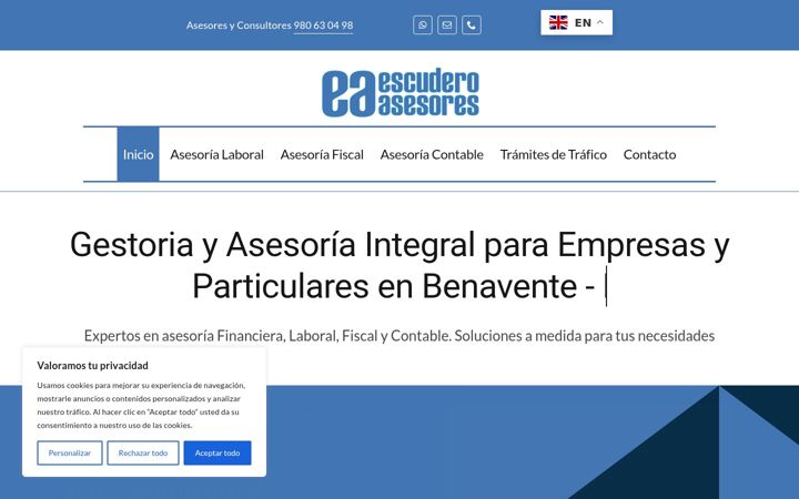 Ekrano kopija escuderoasesores.es