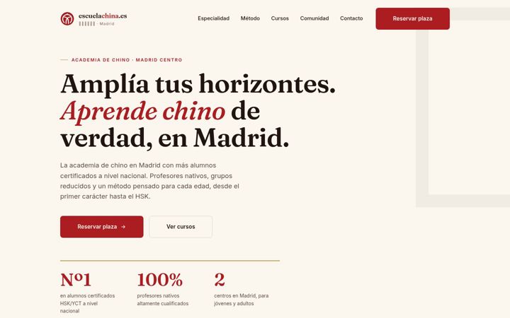 Ekrano kopija escuelachina.es