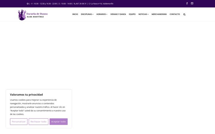 Screenshot di escueladanzaalbamartinez.es