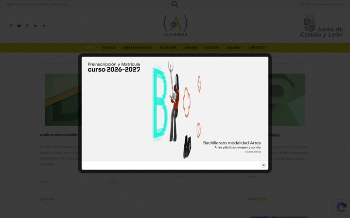 Screenshot di escueladeartesoria.es