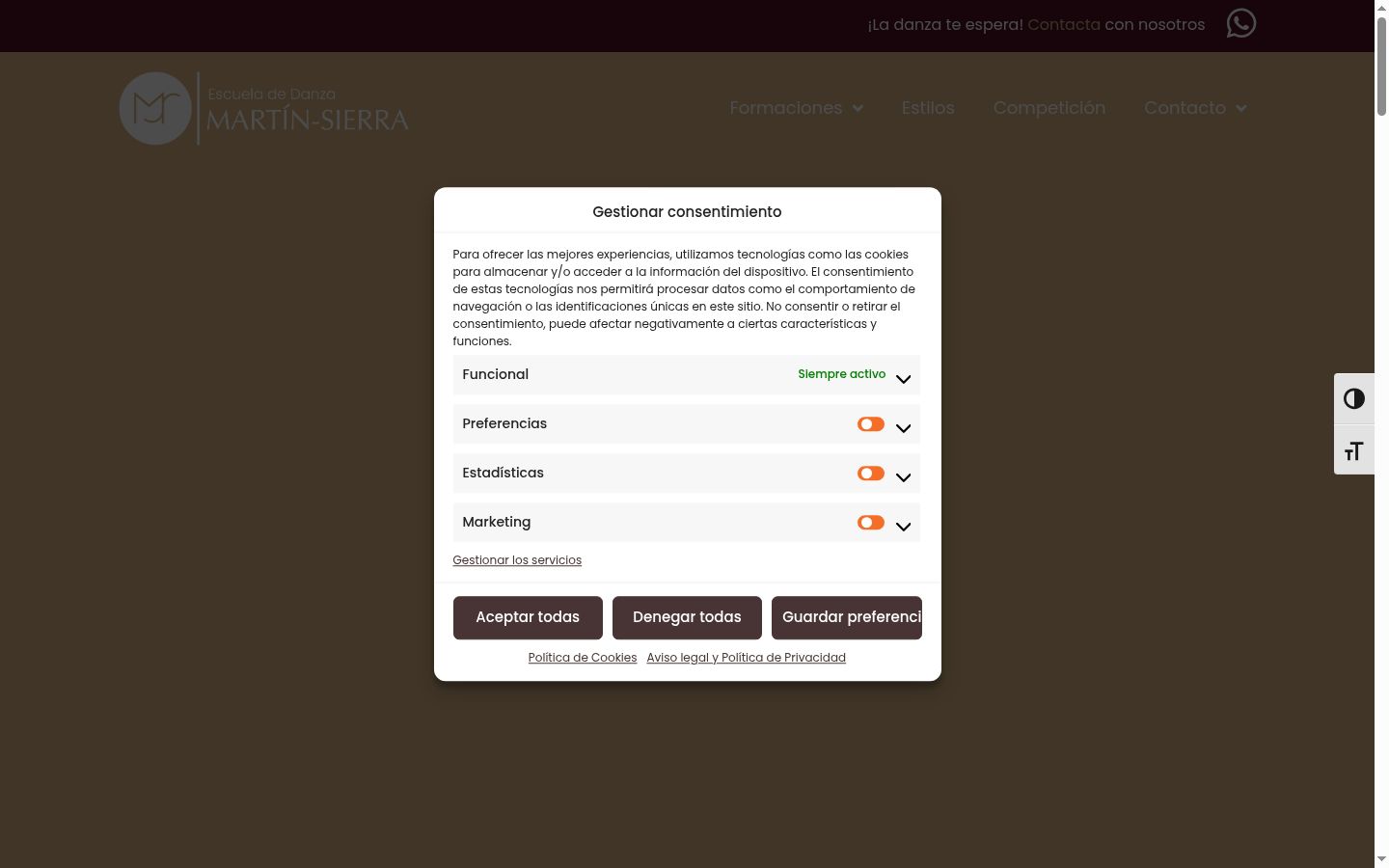 Screenshot tal-banner tal-kunsens muri qabel kwalunkwe interazzjoni