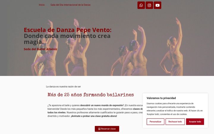 Screenshot ta' escueladedanzapepevento.es