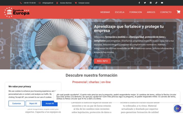 Screenshot ta' escueladeeuropa.net