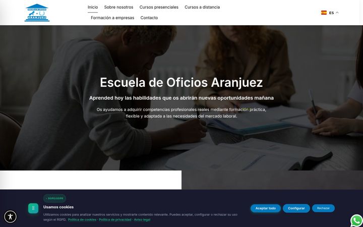 Ekrano kopija escueladeoficios.es