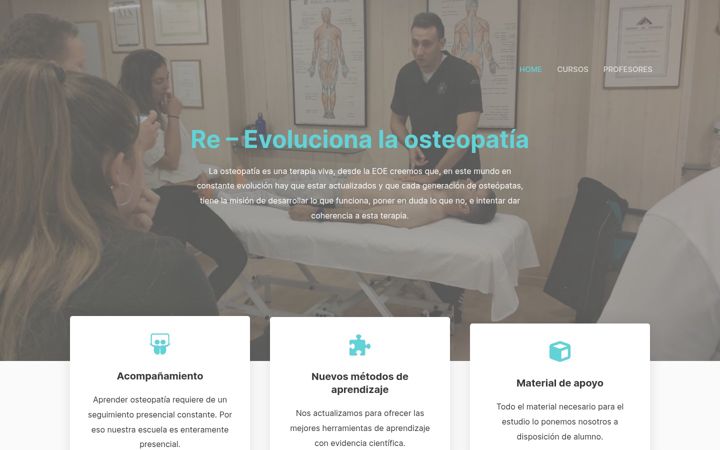Екранна снимка на escueladeosteopatiaevolutiva.com