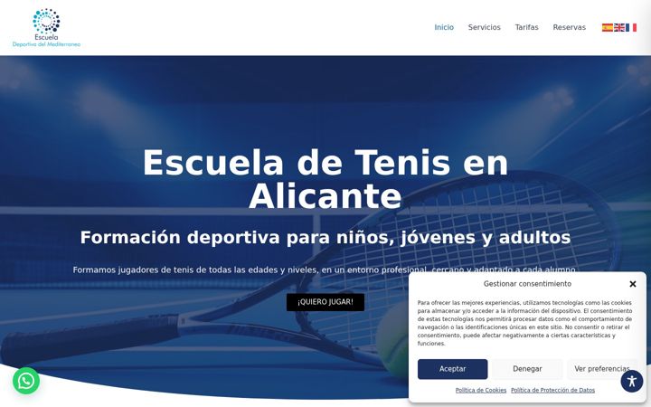 Ekrano kopija escueladeportivadelmediterraneo.es