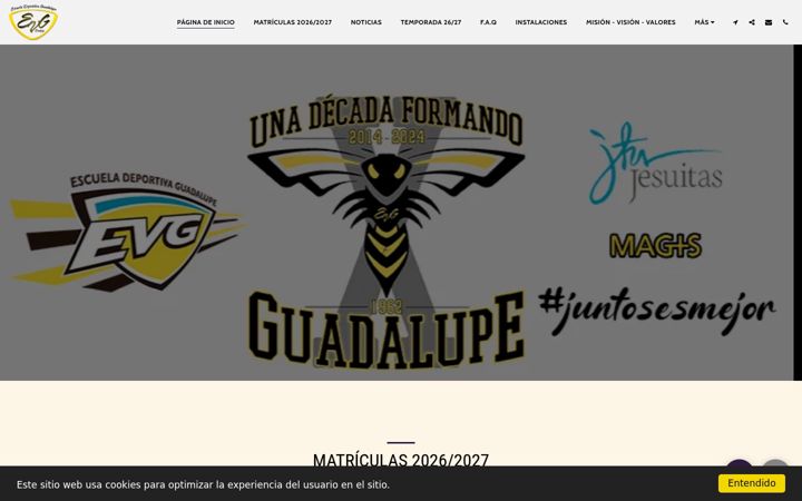 Ekrano kopija escueladeportivaguadalupe.es