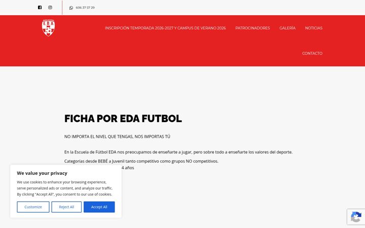 Captura de pantalla de escuelaedafutbol.es