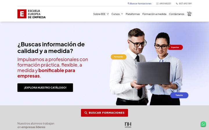 Screenshot of escuelaeuropeadeempresa.eu