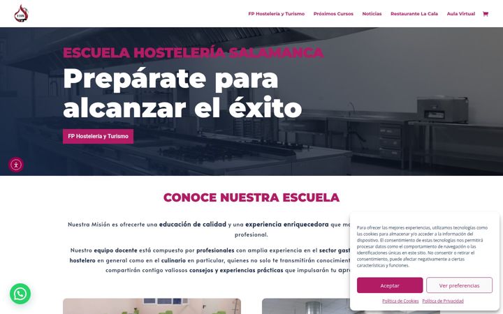 Captura de pantalla de escuelahosteleriasalamanca.es