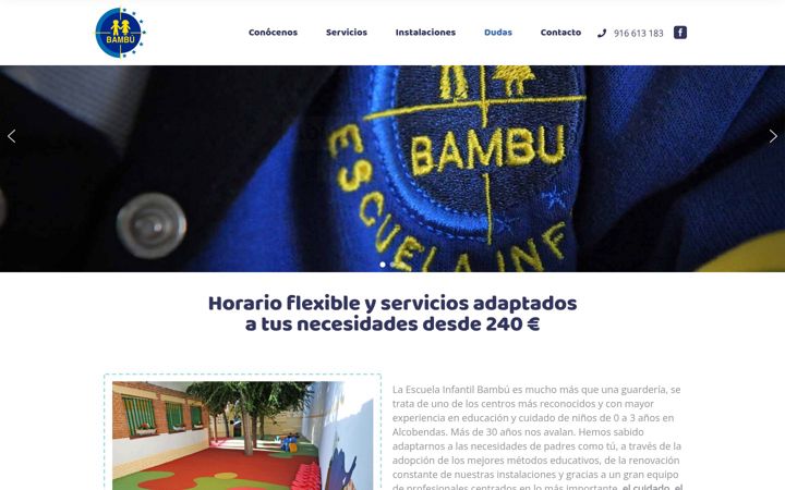 Screenshot of escuelainfantilbambu.com