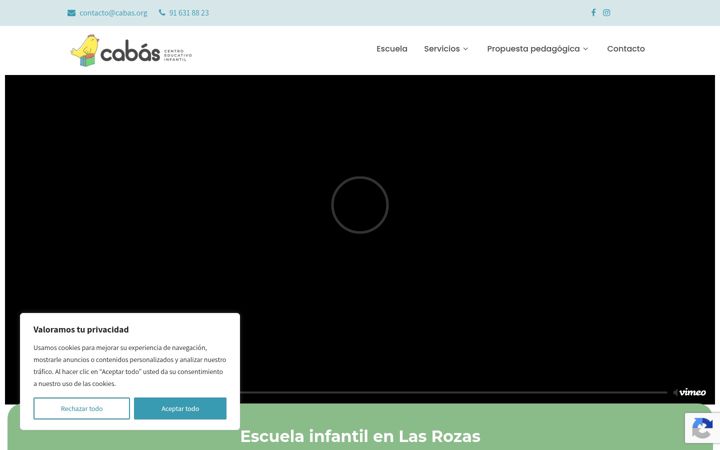 Ekrano kopija escuelainfantilmonterozas.es