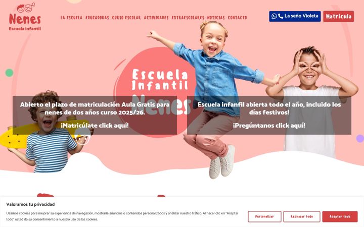 Ekrano kopija escuelainfantilnenes.es