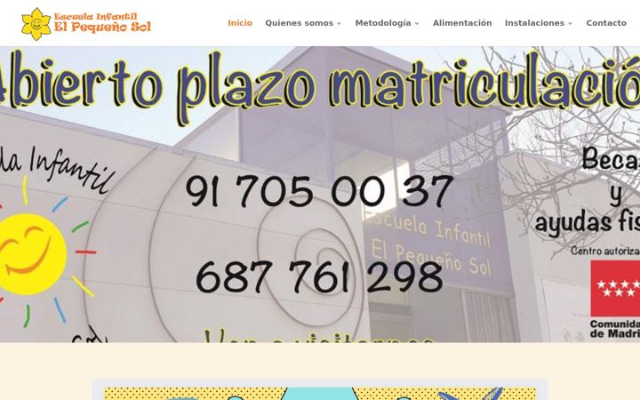 Ekrano kopija escuelainfantilpequesol.es