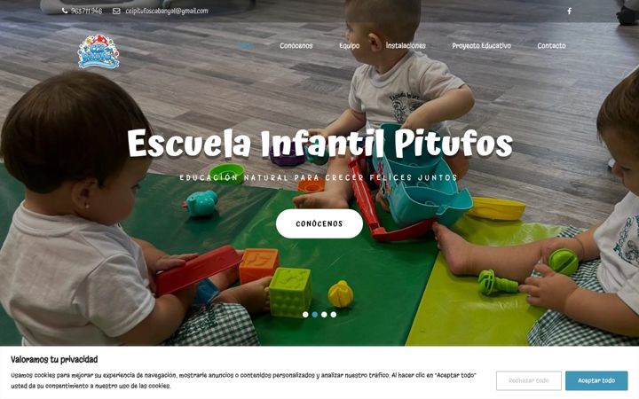 Ekrano kopija escuelainfantilpitufos.es