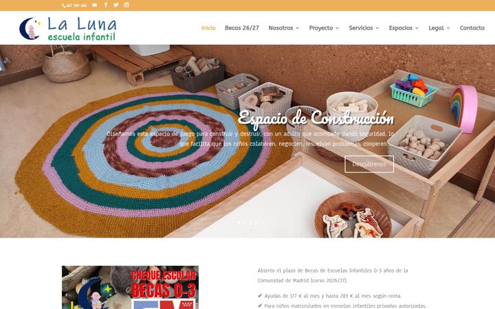 Screenshot of escuelalaluna.com