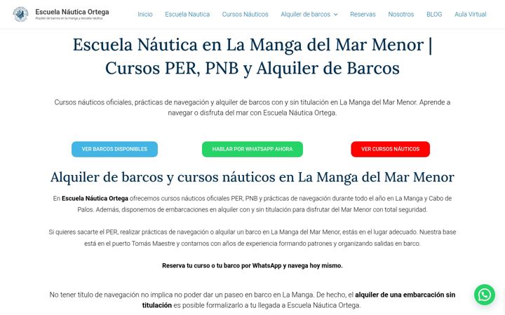 Captura de ecrã de escuelanauticaortega.es